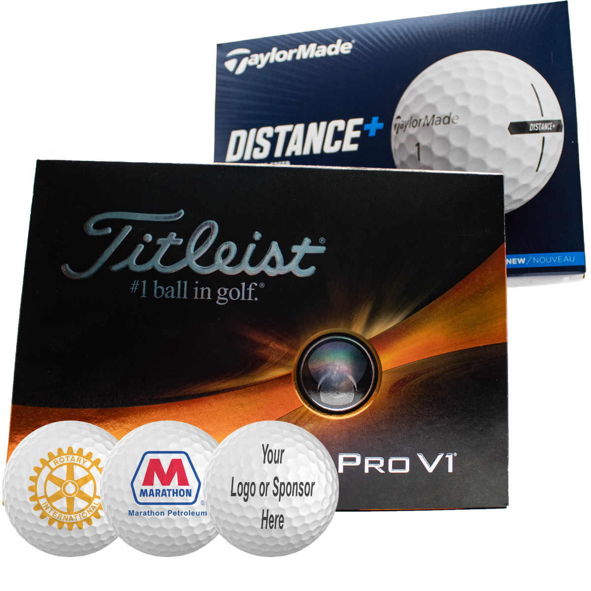 Branded white balls